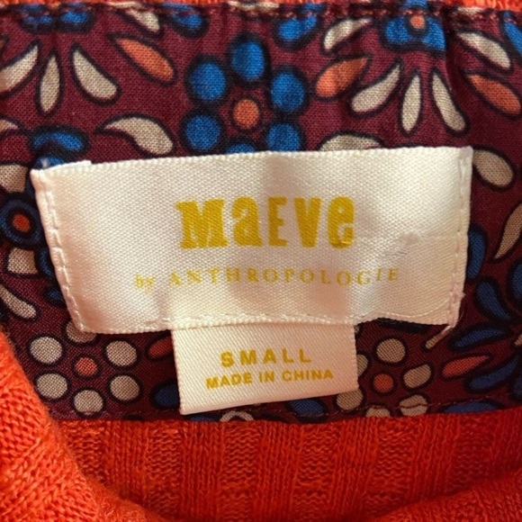 Maeve Anthropologie Bold Orange Turtleneck knit top Small - Picture 5 of 6